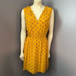 Old Navy Sleeveless Yellow Flower Dress Size L